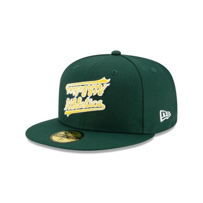 Oakland Athletics Gorra | New Era MLB Team Mirror 59fifty Fitted Cap Mexico - Verdes